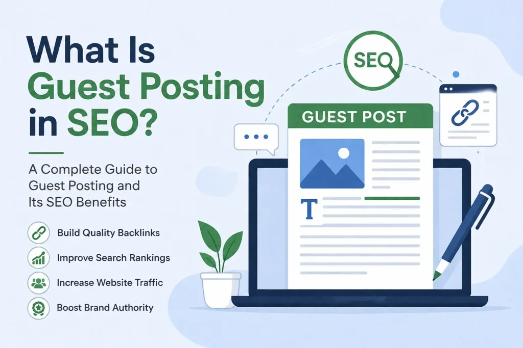 Infographic explaining guest posting SEO