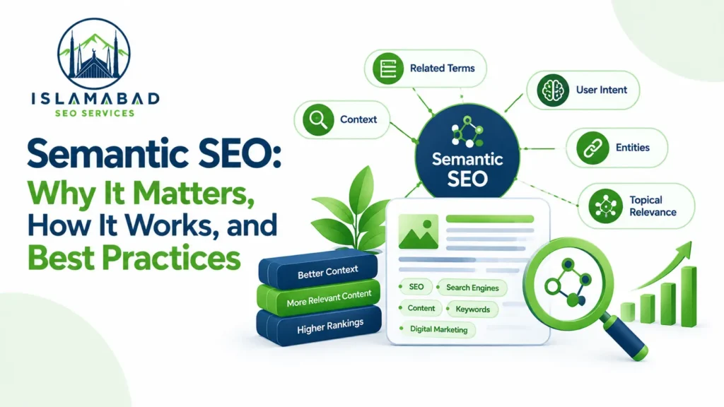 Semantic SEO connects context, entities, related terms, and user intent