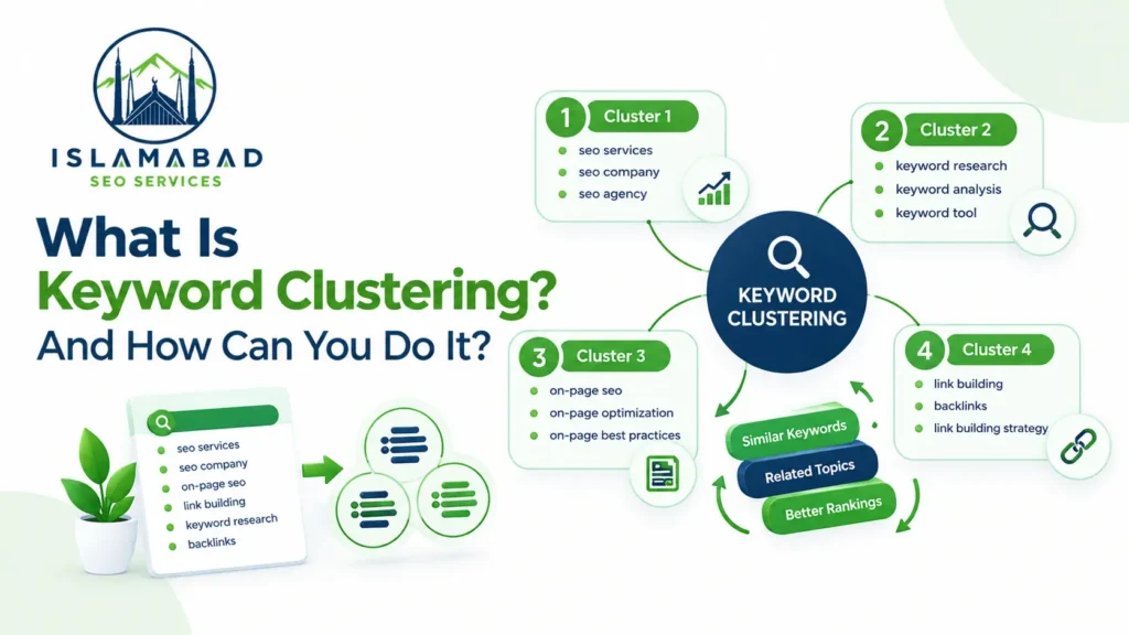 Keyword clustering groups related SEO keywords into topic clusters
