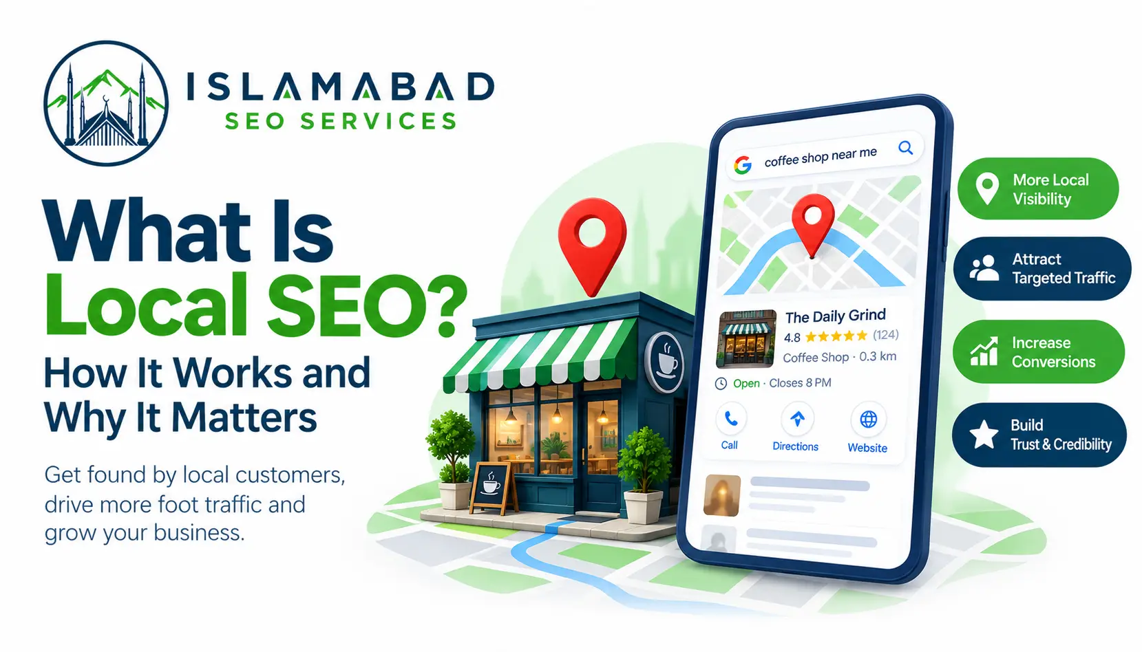 Local SEO helps businesses attract nearby customers and boost visibility.